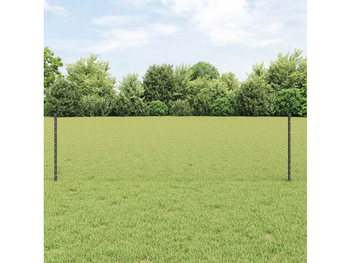 Vidaxl Cerca Hexagonal Com Poste 100 X 0,6 M Aço Revestido De Pvc