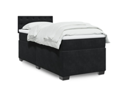Vidaxl Cama Com Molas/colchão 90x190 Cm Veludo Preto