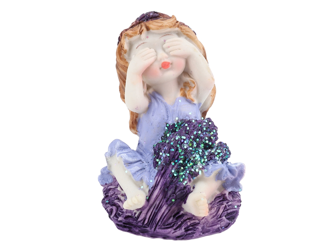 Estátua De Fada Flor Resina Ornamentação Jardim Tipo 3