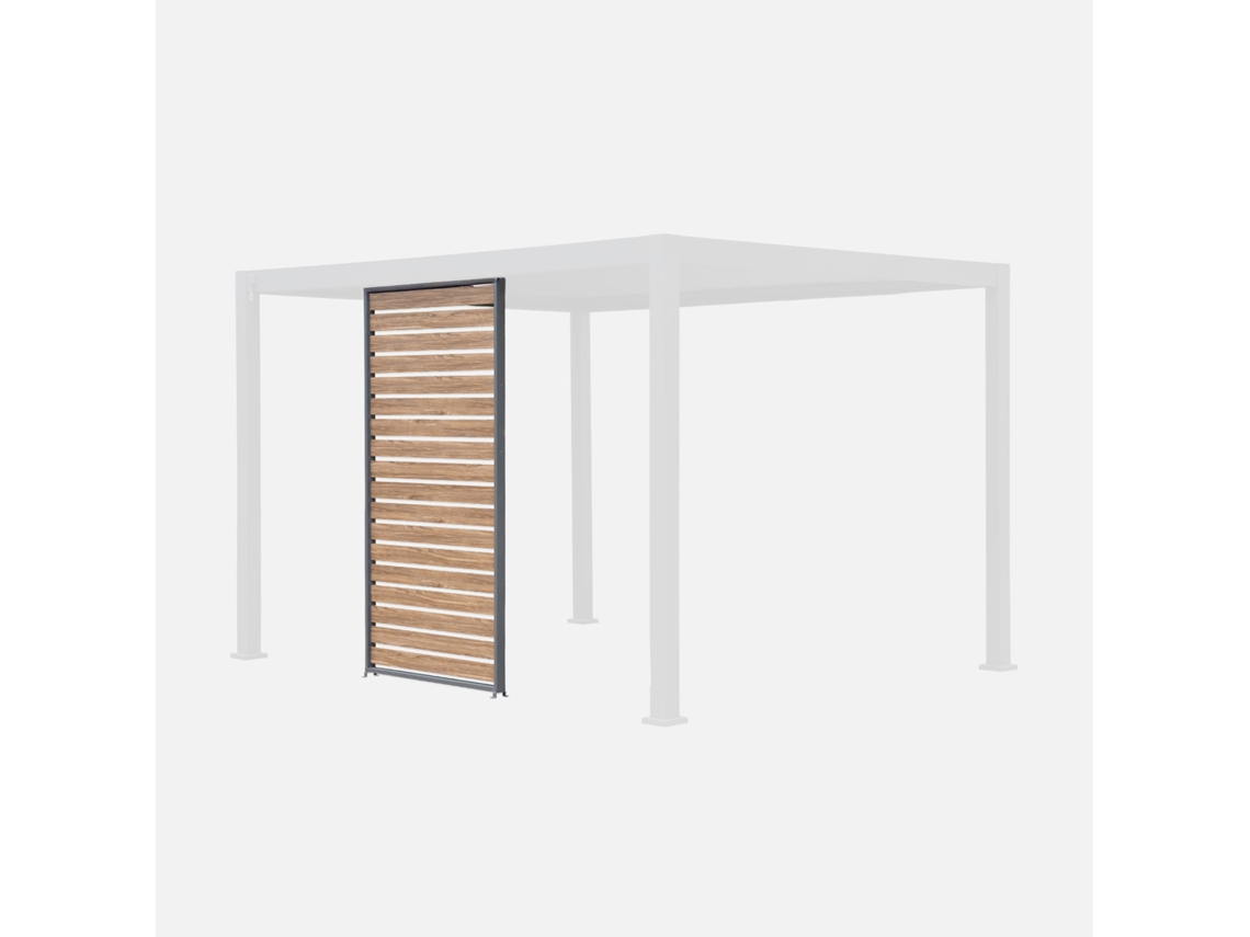 Persiana 130cm De Alumínio Com Efeito Madeira Para Pérgola Triomphe 3x4m, Antracite Sweeek