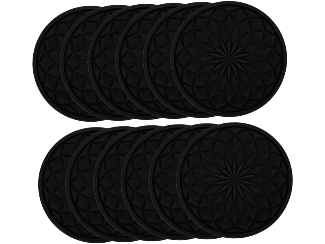 Tapetes antiderrapantes para carro (12 peças), acessórios estéticos, flocos
