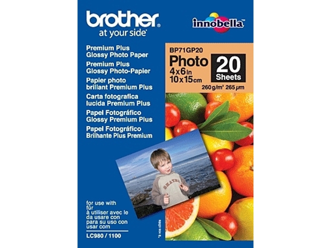 PAP.FOT.BROTHER GLOS.10X15 20FL-BP71GP20