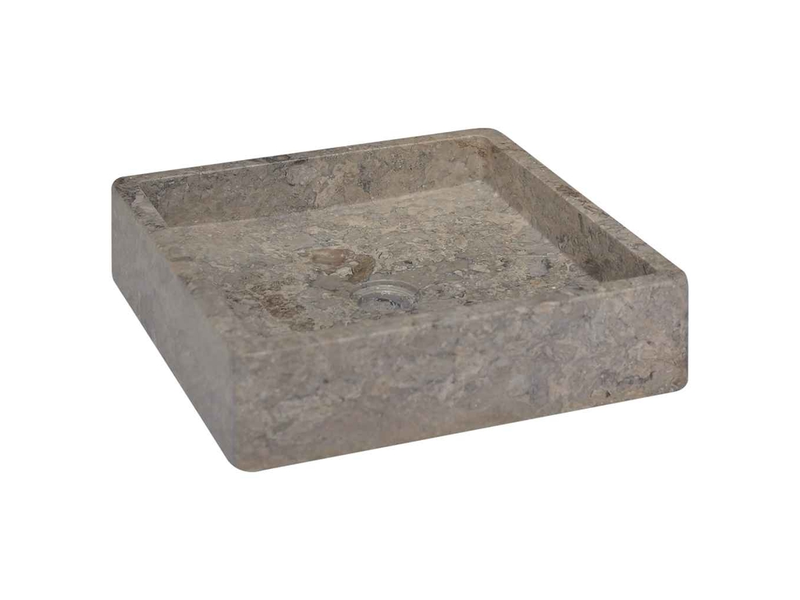 Vidaxl Lavatório 40x40x10 Cm Mármore Cinzento