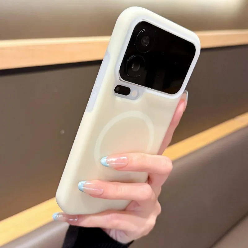 Capa Protetora Magnética De Silicone Líquido (amarelo Claro Xiaomi 13), Capa Macia Fosca.