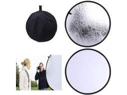 Refletor de luz para fotografia 2 em 1, dobrável, 12 polegadas, prata e branco, para selfie e estúdio | S/MARCA