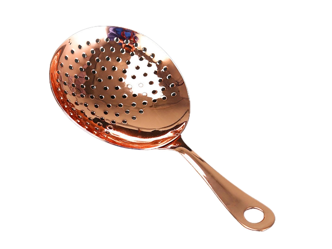 Coador Profissional Julep Comfort Grate Com Cabo Ergonômico Em Aço Inoxidável 304, Colher Coadora Para Coquetéis, Dourado, Rosa