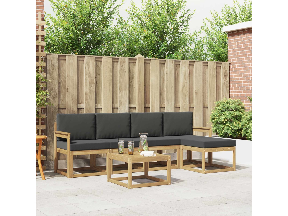 Vidaxl Conjunto De Sofás Para Exterior 6 Pcs Branco E Antracite