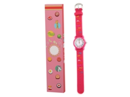 Walshlxq reloj Infantil Impermeable Con Dibujos Animados Y Letras para Niños Herramienta de Reconocimiento de Tiempo Color Rosa Claro