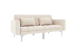 Vidaxl Sofá-cama Tecido Creme