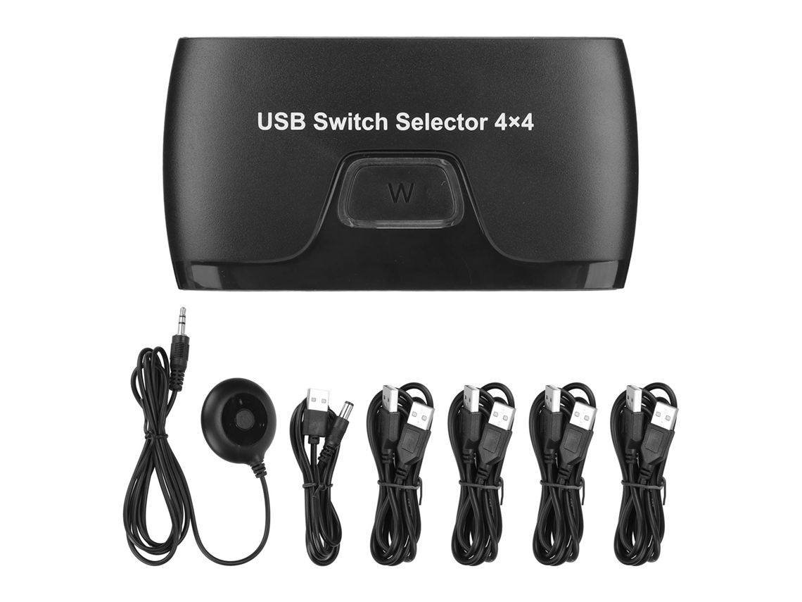 Switch KVM de 4 portas para compartilhar 4 dispositivos USB com Windows, Linux, Chrome OS S/MARCA
