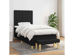 Vidaxl Cama com Molas/colchão 90x190 Cm Tecido Preto