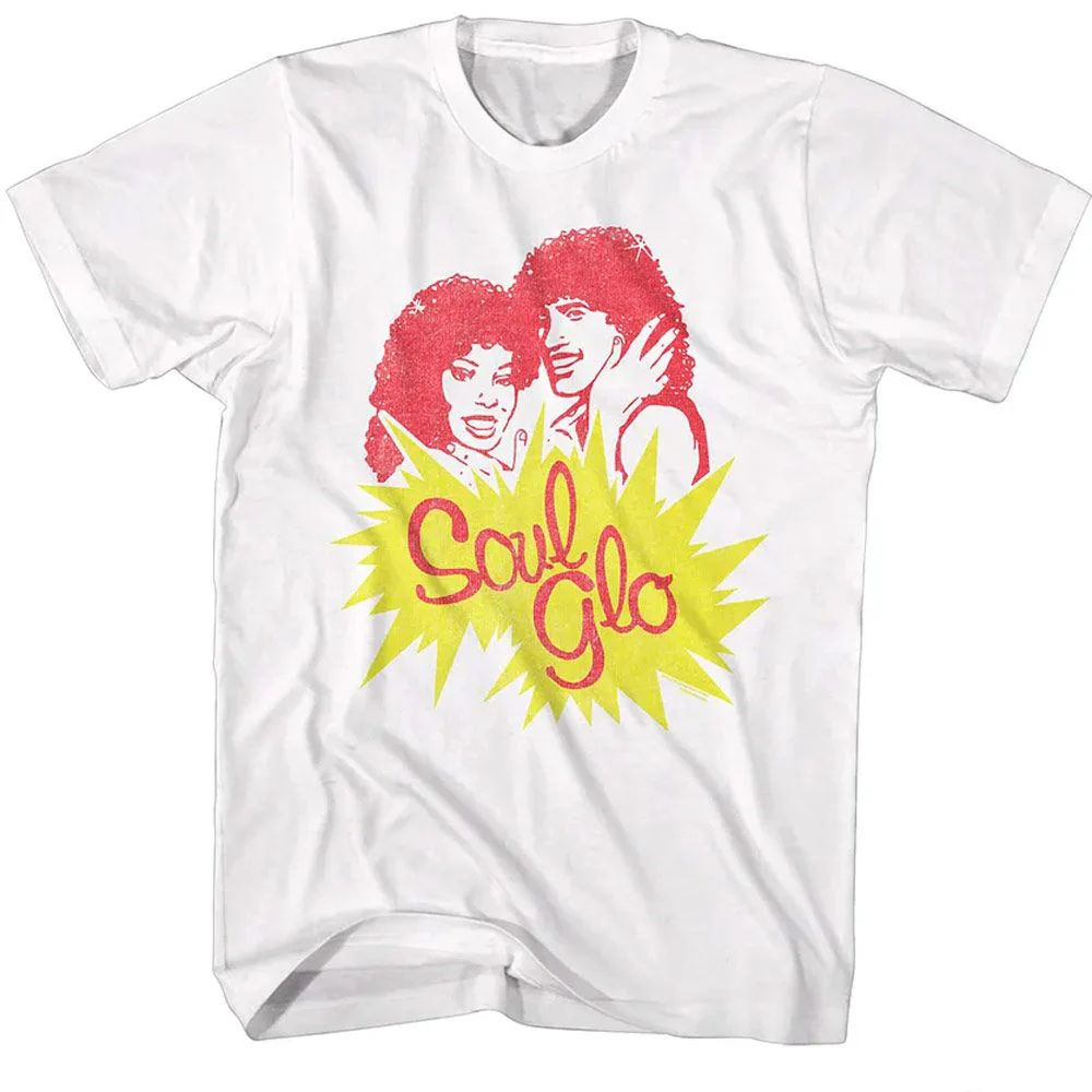 Unisex Adult T-shirt Rockinstone Coming To America Soul Glo Logo White Sizexl