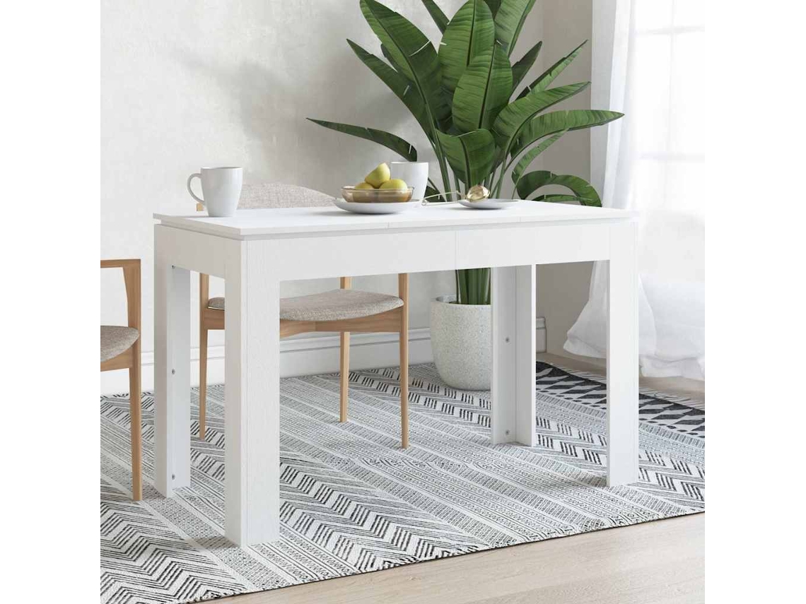 Vidaxl Mesa De Jantar 120x60x76 Cm Contraplacado Branco