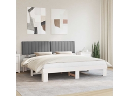 Vidaxl Estrutura De Cama Com Cabeceira Estofada Cinzento-claro