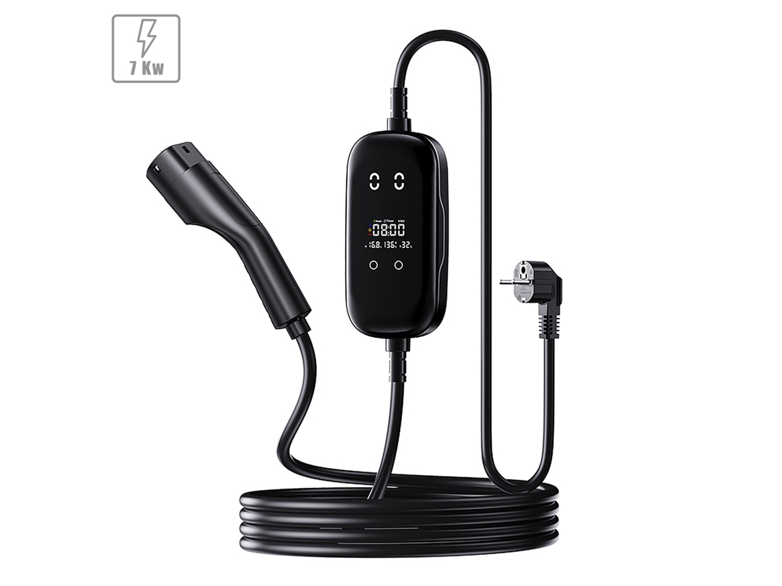 Carregador G01 Para Carro Elétrico Tipo 2, Ev E Phev, Com 32a E 7kw. App De Controle E Tela Lcd. Dam