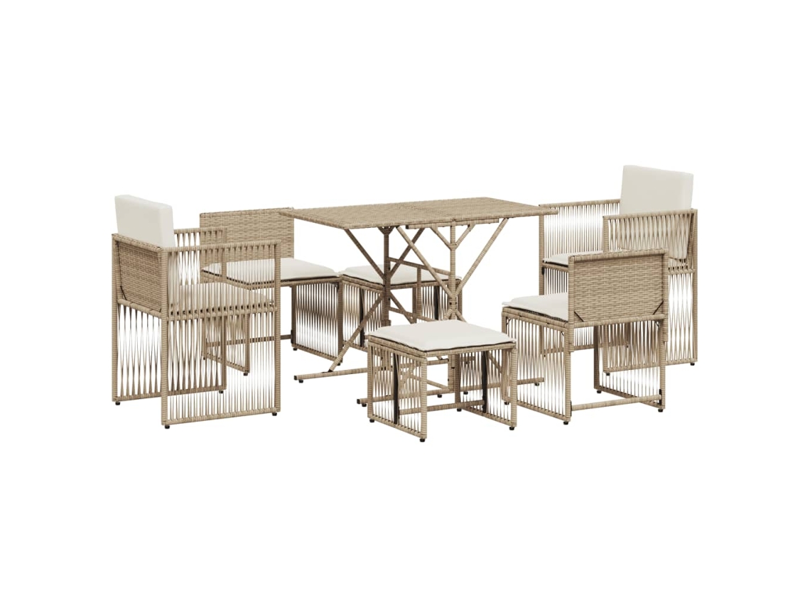 Garden Dining Set, Garden Dining Sets Vidaxl Bege Rattan / Vime (n/a)