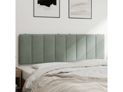 Vidaxl Almofadão De Cabeceira Hanko 152 Cm Veludo Cinzento-claro