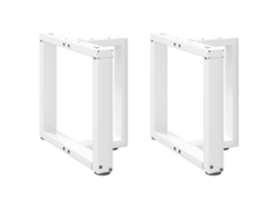 Vidaxl Pés Para Mesa De Centro Em Forma De T, 2 Peças, Branco, 50x25x(42-43) Cm, Aço