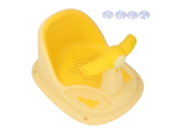 Mali assento de Banho para Bebê com Apoio Lumbar Ventosas Fortes Anti derrapante Amarelo