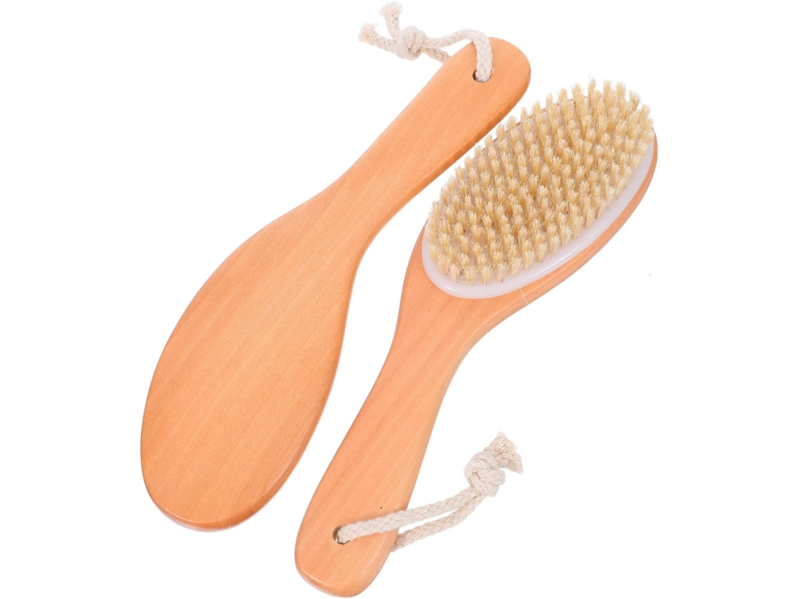 Escova De Banho Madeira Gatuida, 2 Peças, Com Cerdas Esfoliantes Para Massagem Corporal E Nas Costas