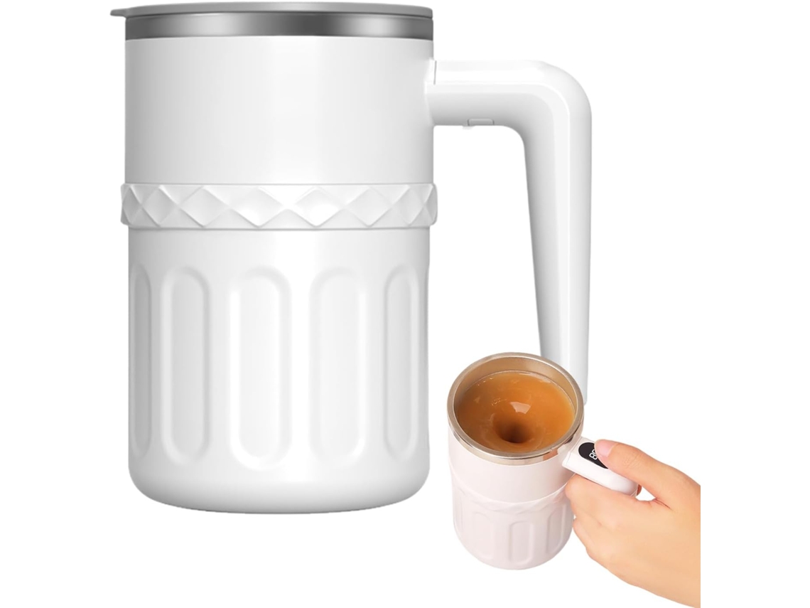 Caneca De Café Com Misturador Automático, Caneca Elétrica Com Misturador, Copo Misturador Automático, Magnético Recarregável (branco)