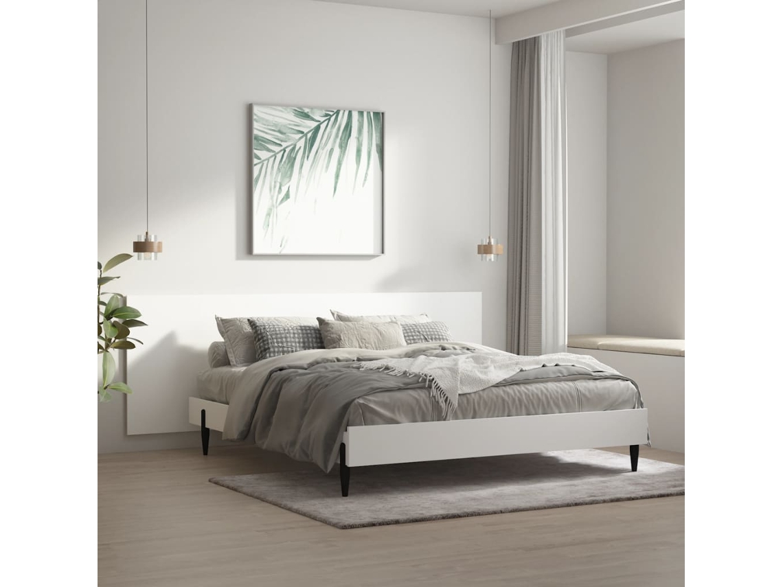 Cabecero de pared 240x1,5x80 cm blanco derivados de madera