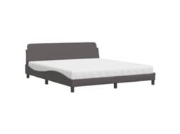 Bed, Beds Vidaxl Cinzeto Couro Artificial (180 X 200 Cm)