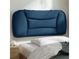 Cojín de cabecera de tela azul de 80 cm