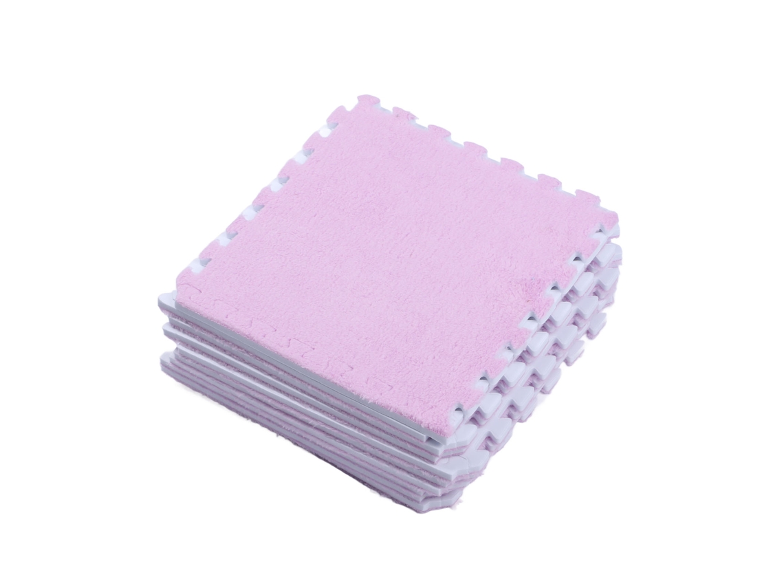 10pcs Azulejos De Alcatraz De Chão De Pelúcia Mosaico Antiderrapante Interlockável Roxo