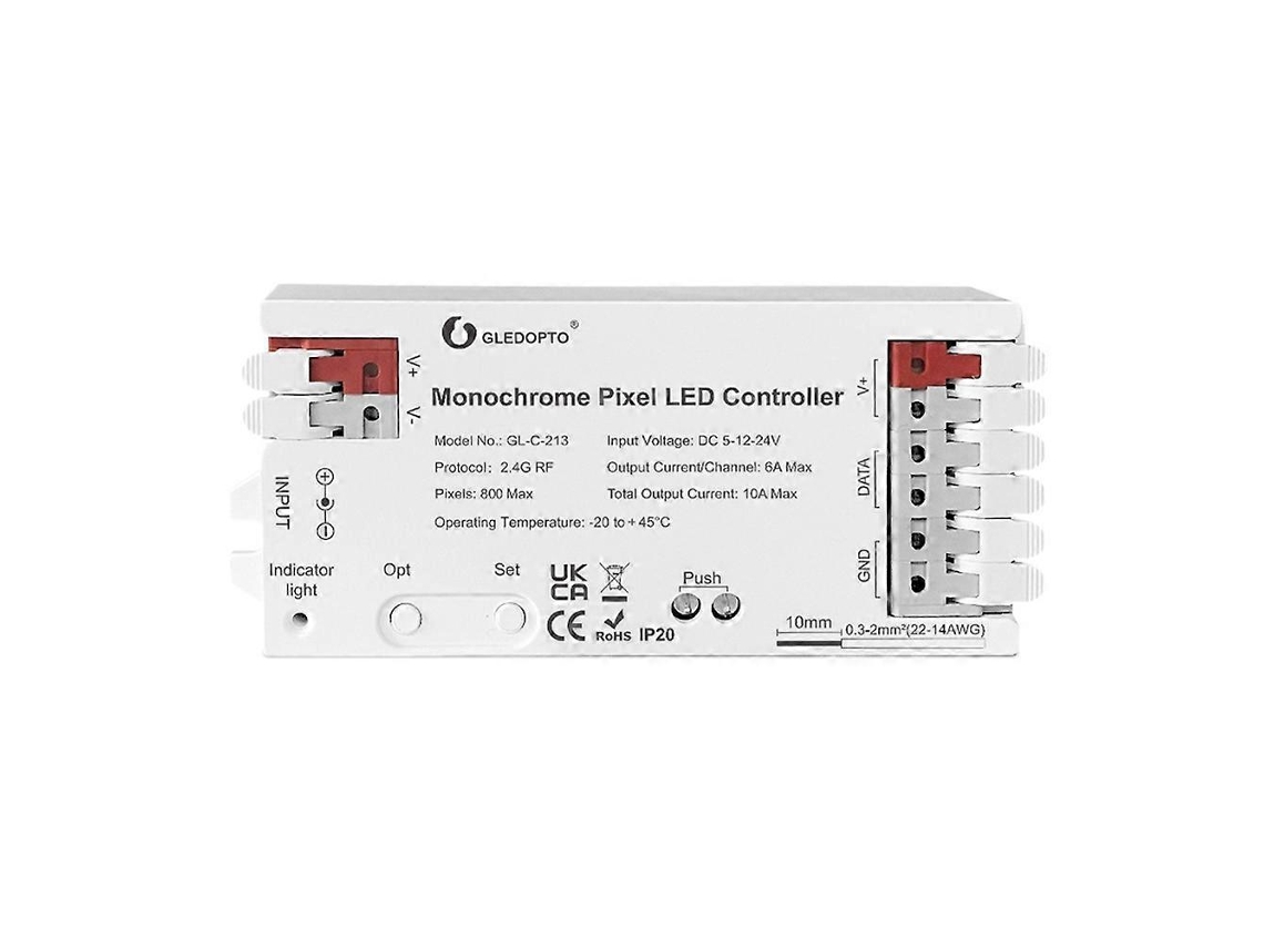 Controlador De Led Monocromático Gledopto Para Fita De Led Com Controle Remoto Rf E 7 Efeitos Dinâmicos._yua