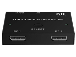 Chave Bidirecional, Distribuidor 8k A 60hz 4k A 120hz / 144hz 2k A 144hz / 164hz, 2 Entradas 1 Saída Com Porta De Exibição, Dp 1.4 Yizhood (preto)