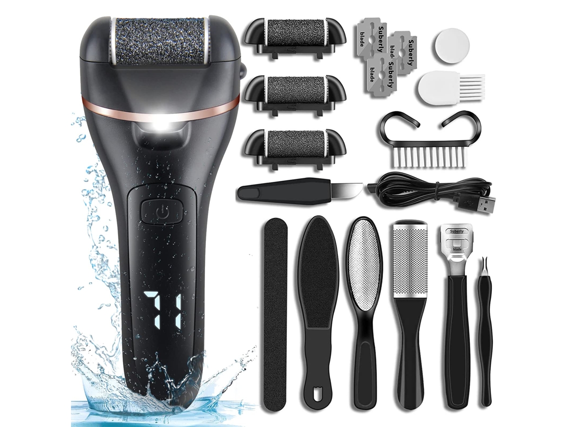 Instrumento De Pedicure Recarregável 14 Em 13 Rolos, Velocidade Dupla, Cuidado Com O Calcanhar, Visor Do Nível Da Bateria Zeuxo