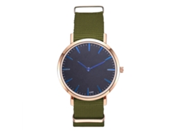 Relógio de Pulso Analógico de Quartzo com Pulseira de Nylon Estilo Moderno (verde)