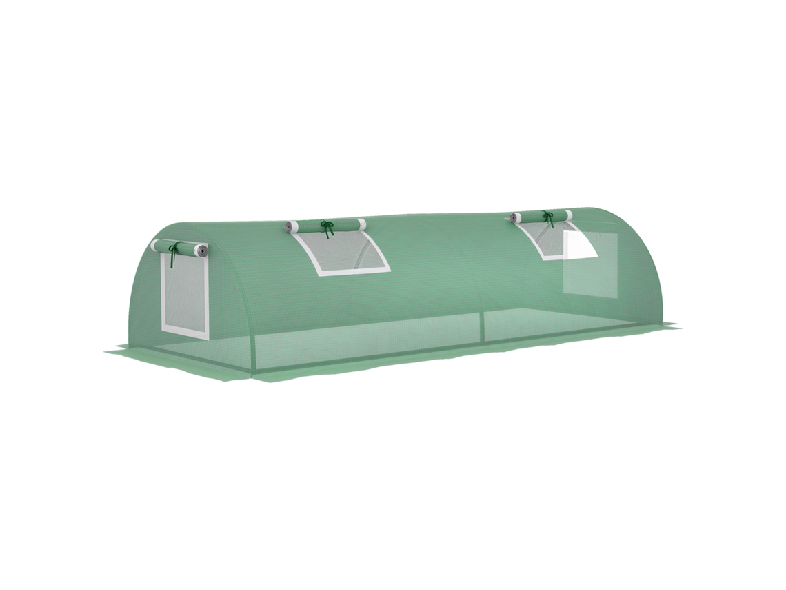 Mini estufa para cultivo de plantas com 4 janelas, estrutura em aço e cobertura anti UV 200x80x45 cm verde S/MARCA