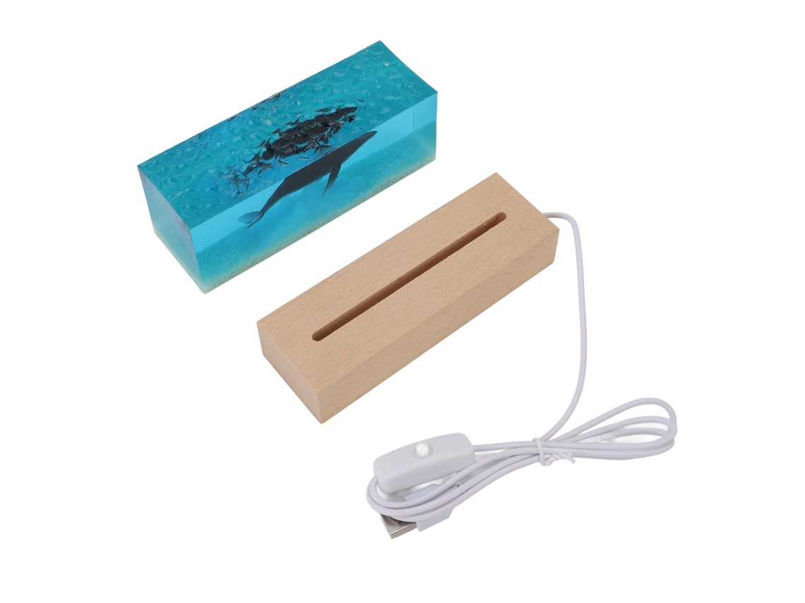 Luz noturna ambiente paisagem marinha usb branca decoração mesa lâmpada profunda mar | S/MARCA
