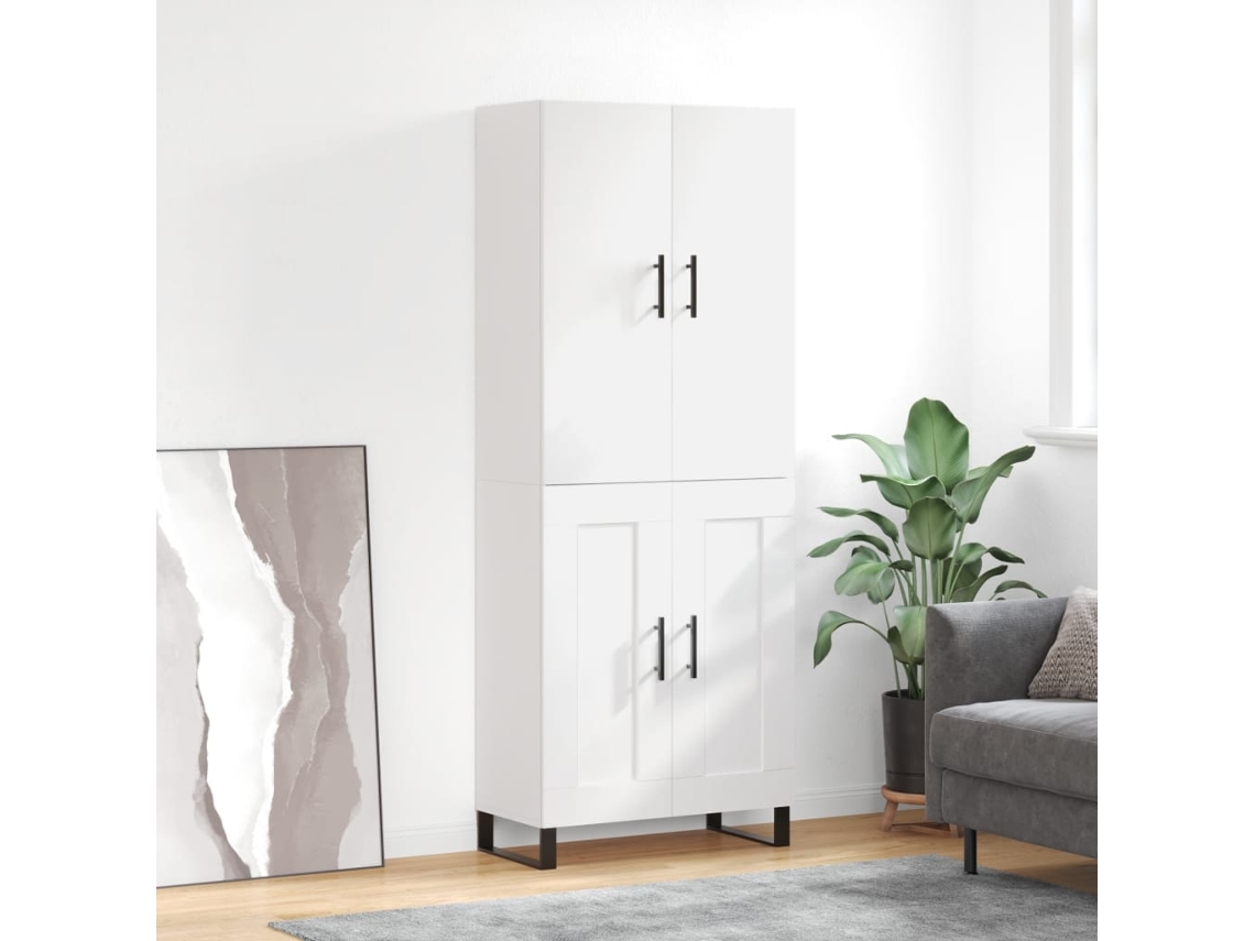 Vidaxl Armário Alto 69,5x34x180 Cm Derivados De Madeira Branco