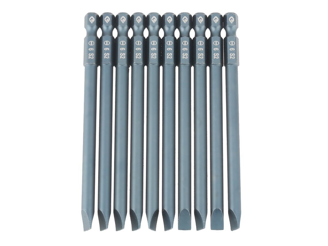 10 Peças De Chaves De Parafuso Planas Com 1/4" Hexagonal 100mm, Aço Aleação S2, H6.3*100*sl6mm, Magnéticas
