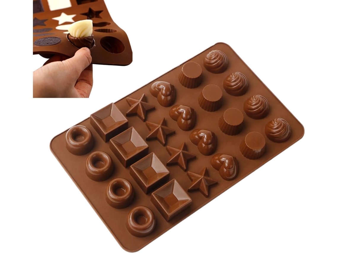 Formas De Silicone Chocolate, 24 Cavidades, Formas Assar.