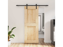 Vidaxl Porta Deslizante Natural E Preto 80 X 210 Cm
