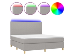 Box Spring Bed, Box Spring Beds Vidaxl Cinzeto Tecido (160 X 200 Cm)