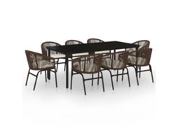 Garden Dining Set, Garden Dining Sets Vidaxl Marrom Pvc (mesa Com 200 Cm De Comprimento)
