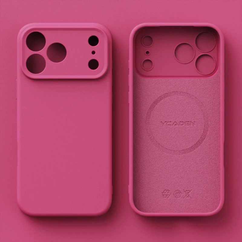Capa Magnética Original Em Silicone Líquido (dragon Fruit 13 Pro), Compatível Com Carregamento Sem Fio.