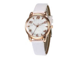Relógio de Pulso Feminino de Couro, Businesscasual Moda Quartzo Mulher Branco