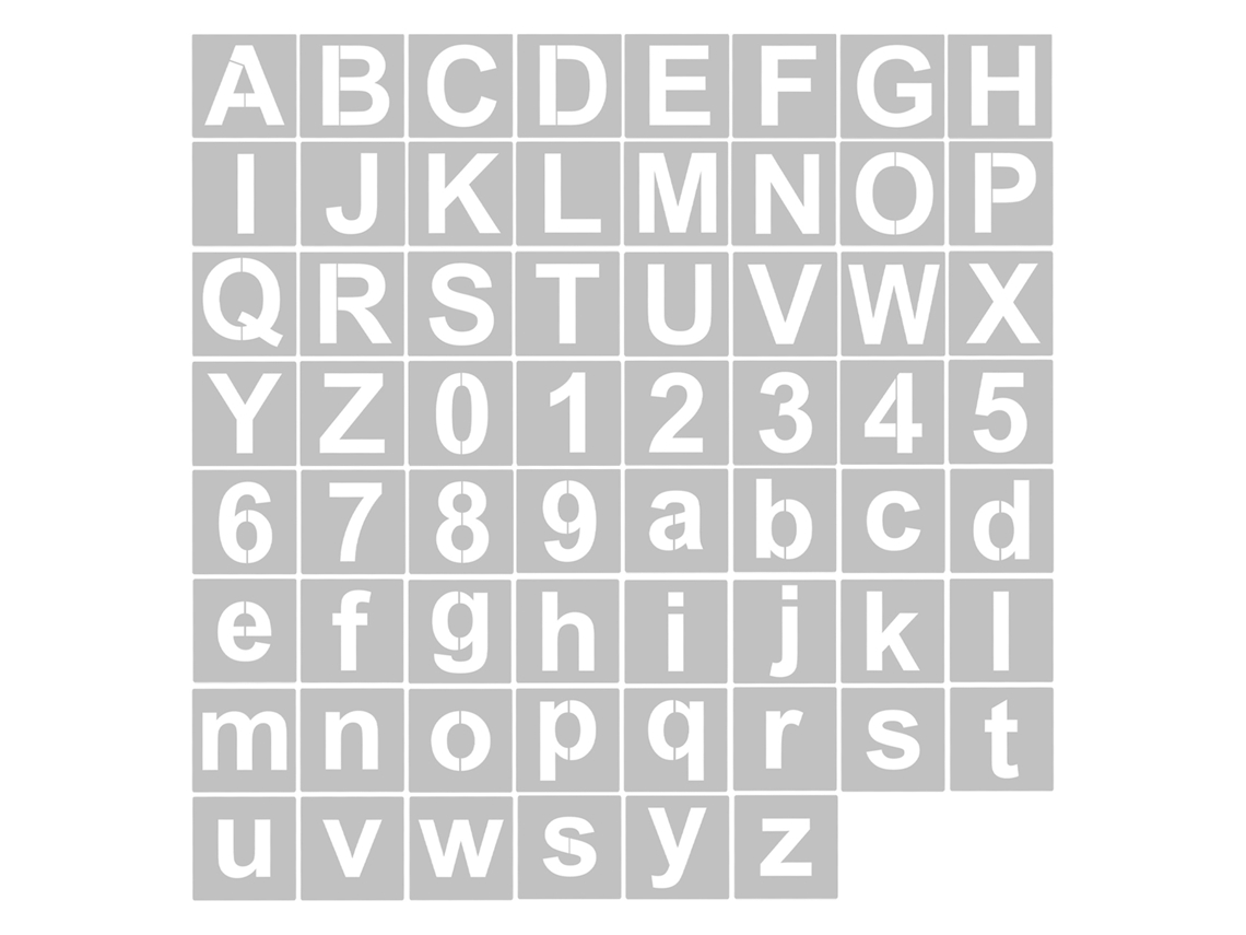62 Estênceis de Letras e Números 5 Polegadas Reutilizáveis | S/MARCA