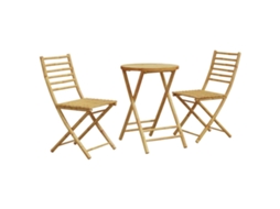 Vidaxl 3 Pcs Conjunto De Bistrô Em Bambu