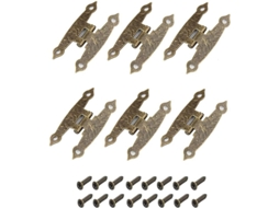 6-piece Set Of Antique Bronze Decorative Hinges, Retro-style Cabinet Door Furniture Hardware.