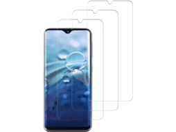 Conjunto de Películas de Ecrã Dureza Sem Bolhas Ultra Antiriscos para Samsung Galaxy A20 HONGWE. Vidro Temperado Transparente (3un)