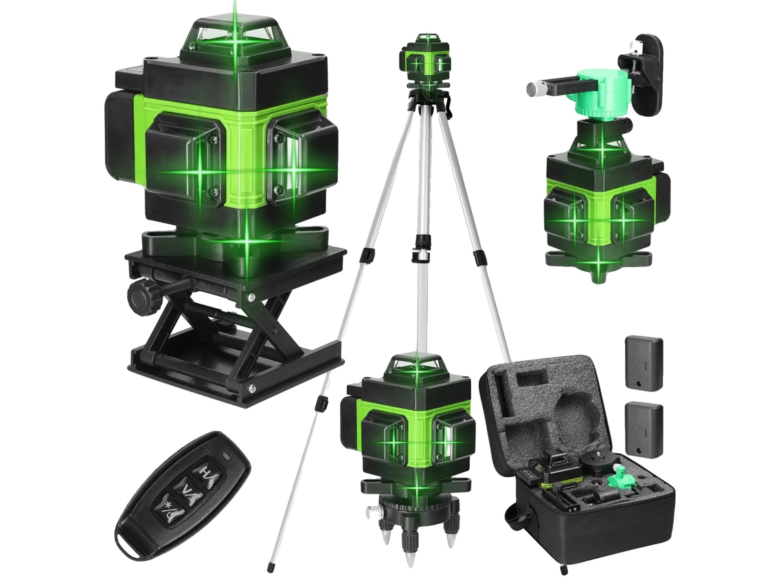 Nível A Laser, Autonivelante, Recarregável Via Usb, 2 Baterias