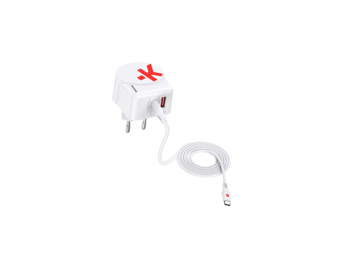 Adaptador Carregador De Viagem Usb E Usb-c 65w Power Delivery Europe