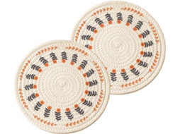 Conjunto 2 Peças - Individuais De Mesa - Isolantes - Laváveis - Redondos - 30 Cm - Algodão